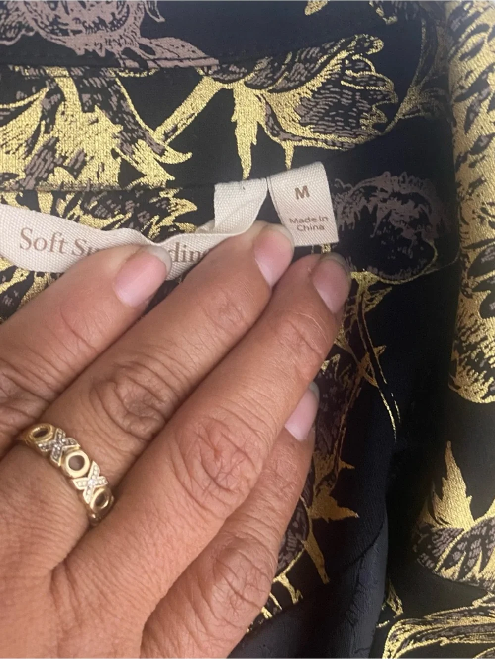 Soft Surroundings Black Blazer with Metallic Gold Floral Brocade - Picture 5 of 11